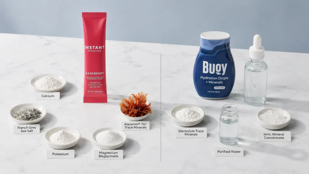 Instant Hydration vs Buoy Ingredients Compared