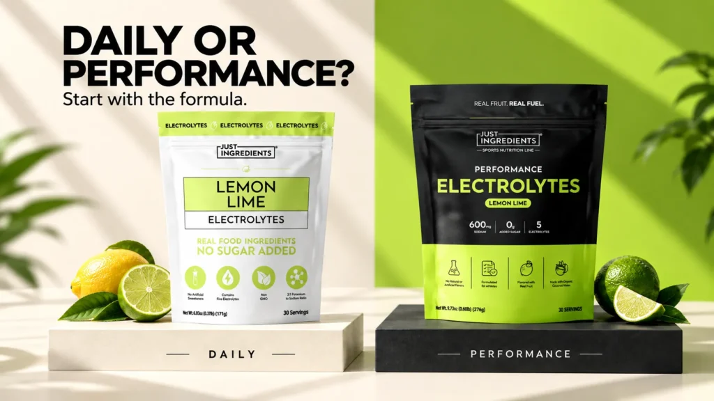 Daily and Performance are different Just Ingredients formulas