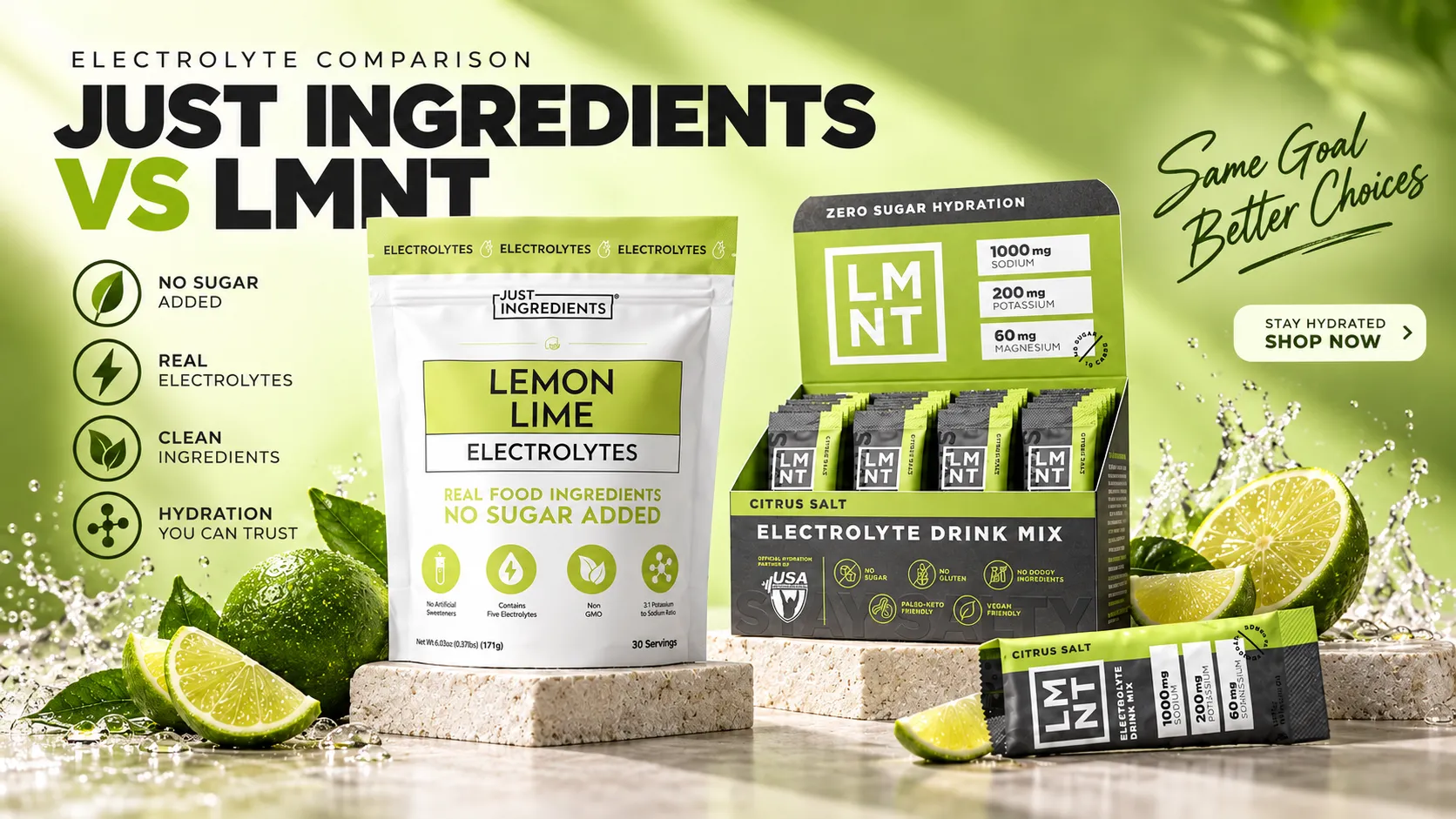 Just Ingredients Electrolytes vs LMNT