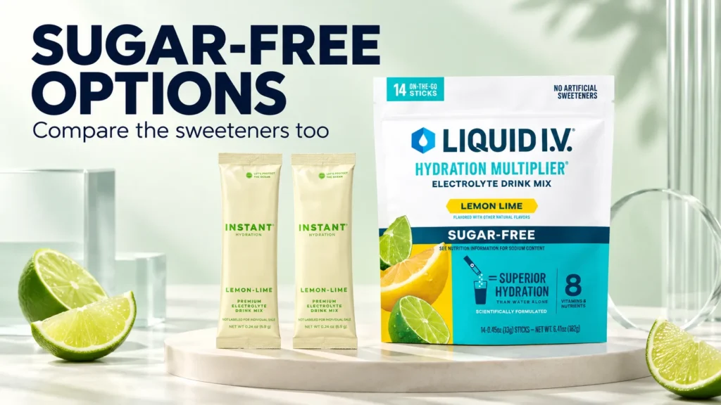 Sugar free options use different sweeteners